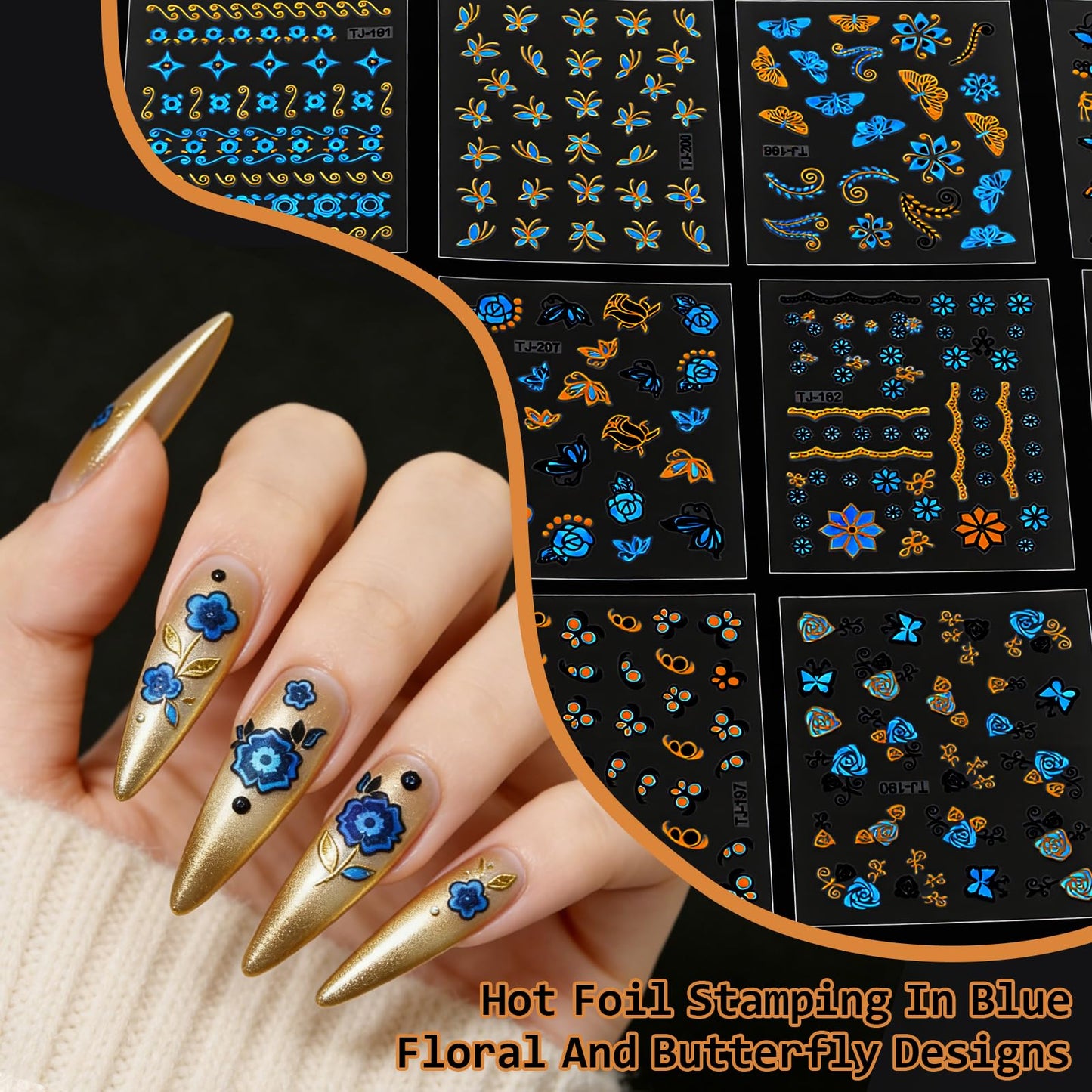 Full collection of 90 sheets of DIY nail art stickers