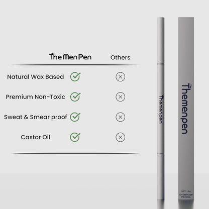The Men Pen Microblading Eyebrow Pen black shade application strokes