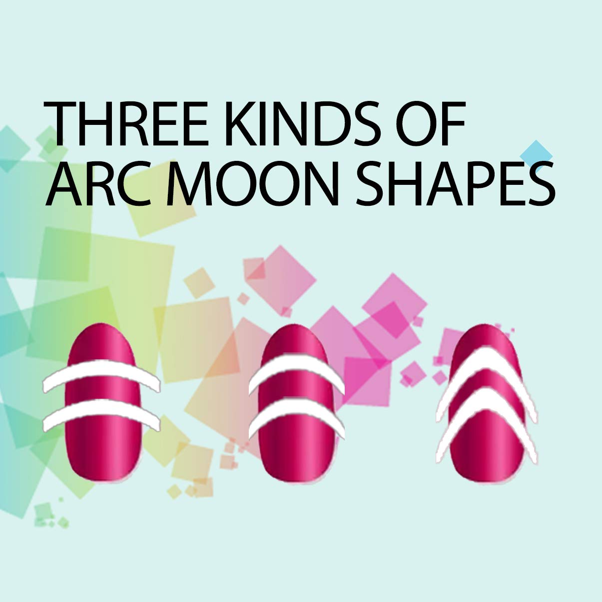 TailaiMei nail stencil sheets showing 3 different moon designs