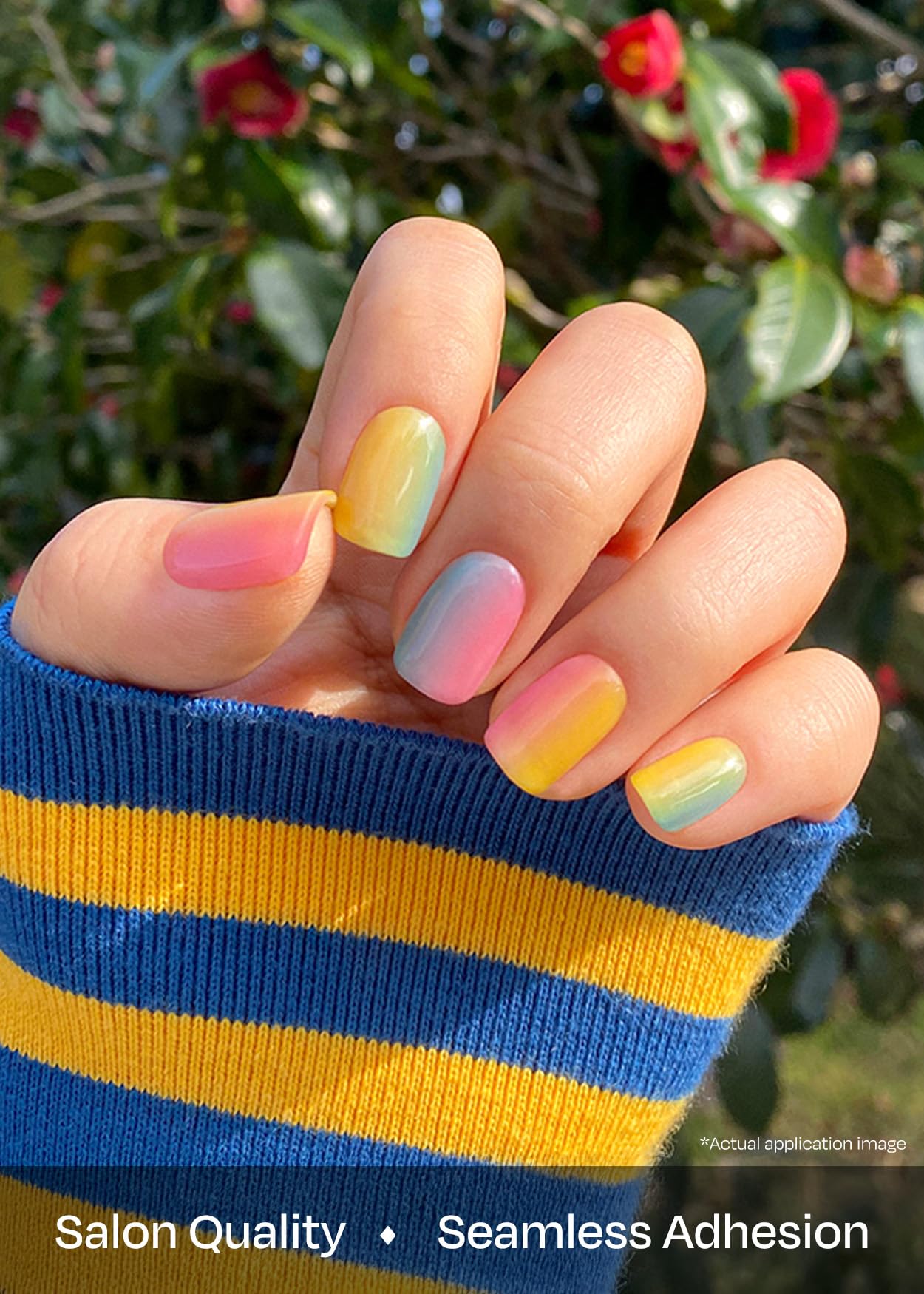 Applying Ohora semi cured gel strips to natural nails