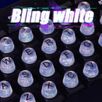Raised Button transparent silicone keycaps layout on desktop
