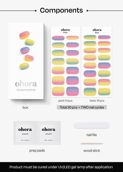 Ohora N Pastel ombre nail design on hands