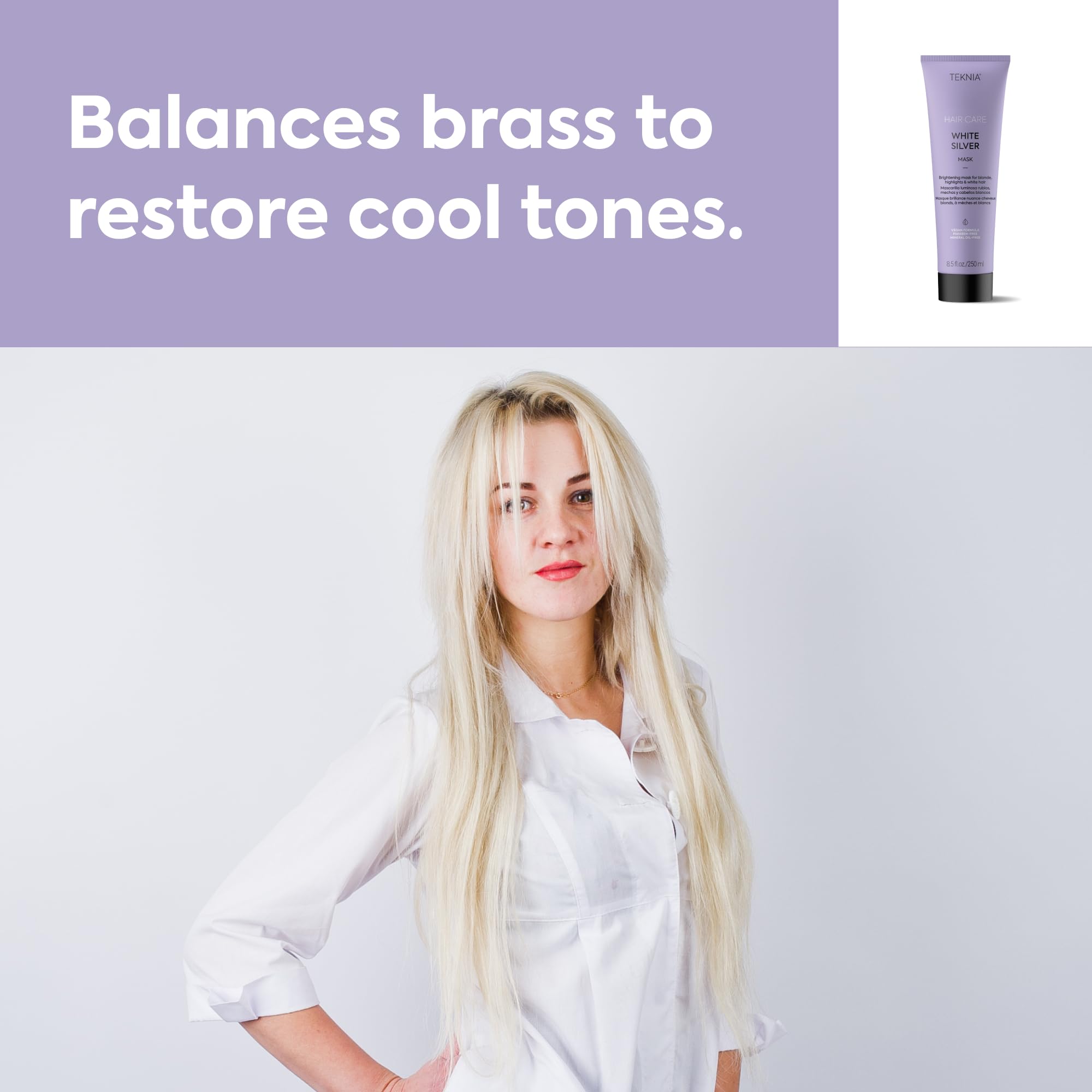 Premium professional ceramide rebuild system hair mask for silver tones