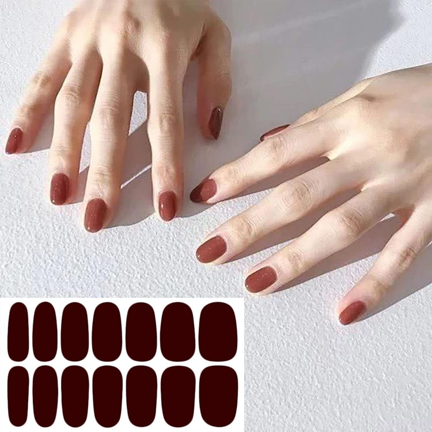 Self-adhesive punk rock gel nail wraps application
