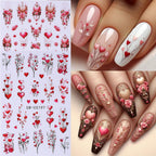 Romantic nail art stickers with included tweezers