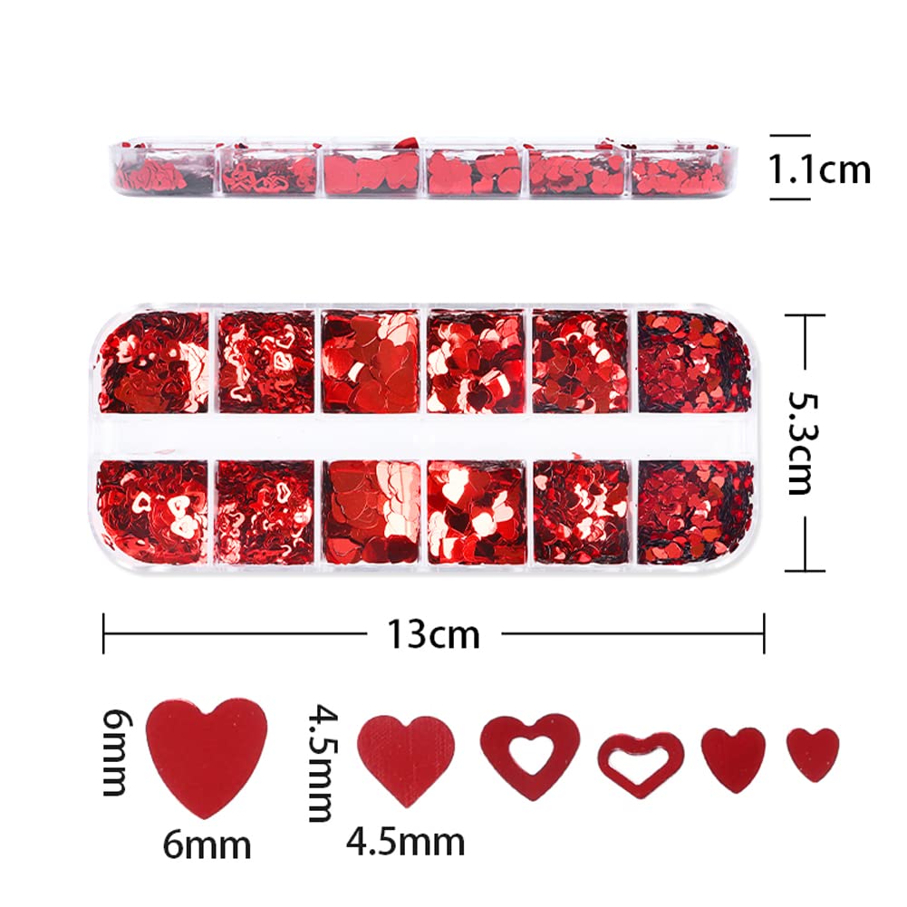 Top view of organized 12 compartment nail art box