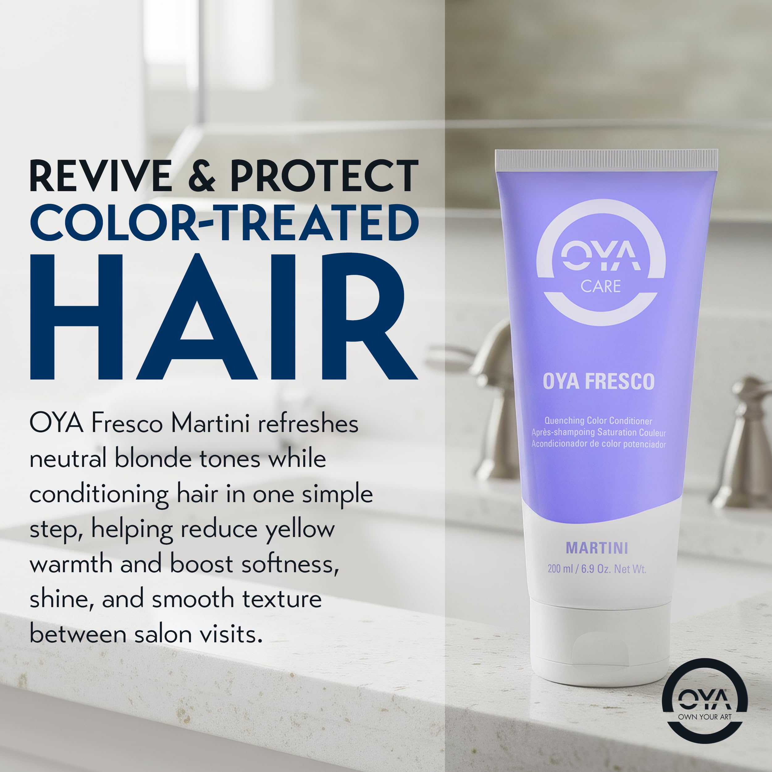 Sulfate free anti brassiness violet conditioner by OYA Beauty for light blonde hair