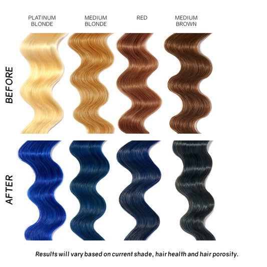 Overtone blue temporary hair color conditioner hydrating formula presentation
