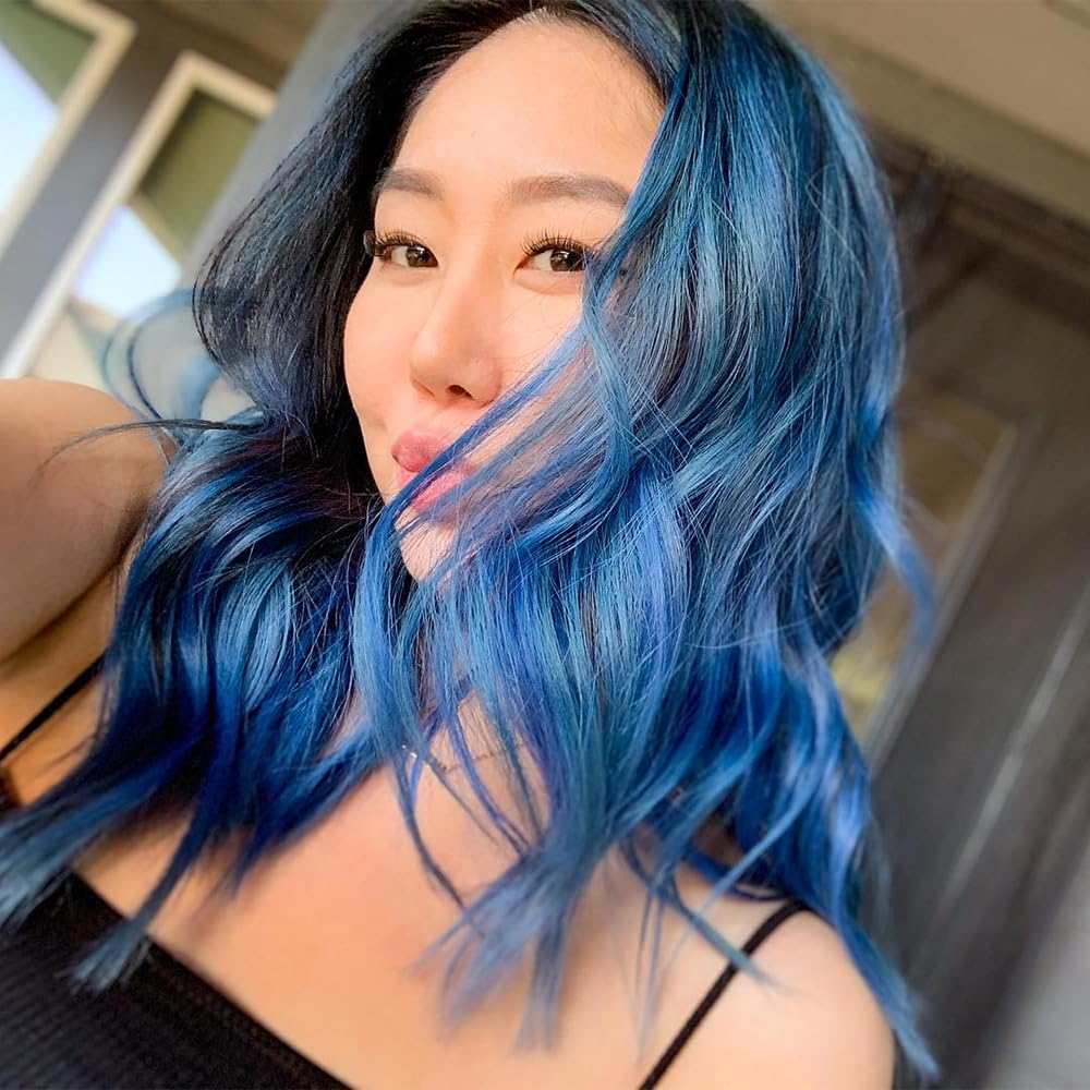 Overtone vibrant blue conditioner showing back label ingredients list