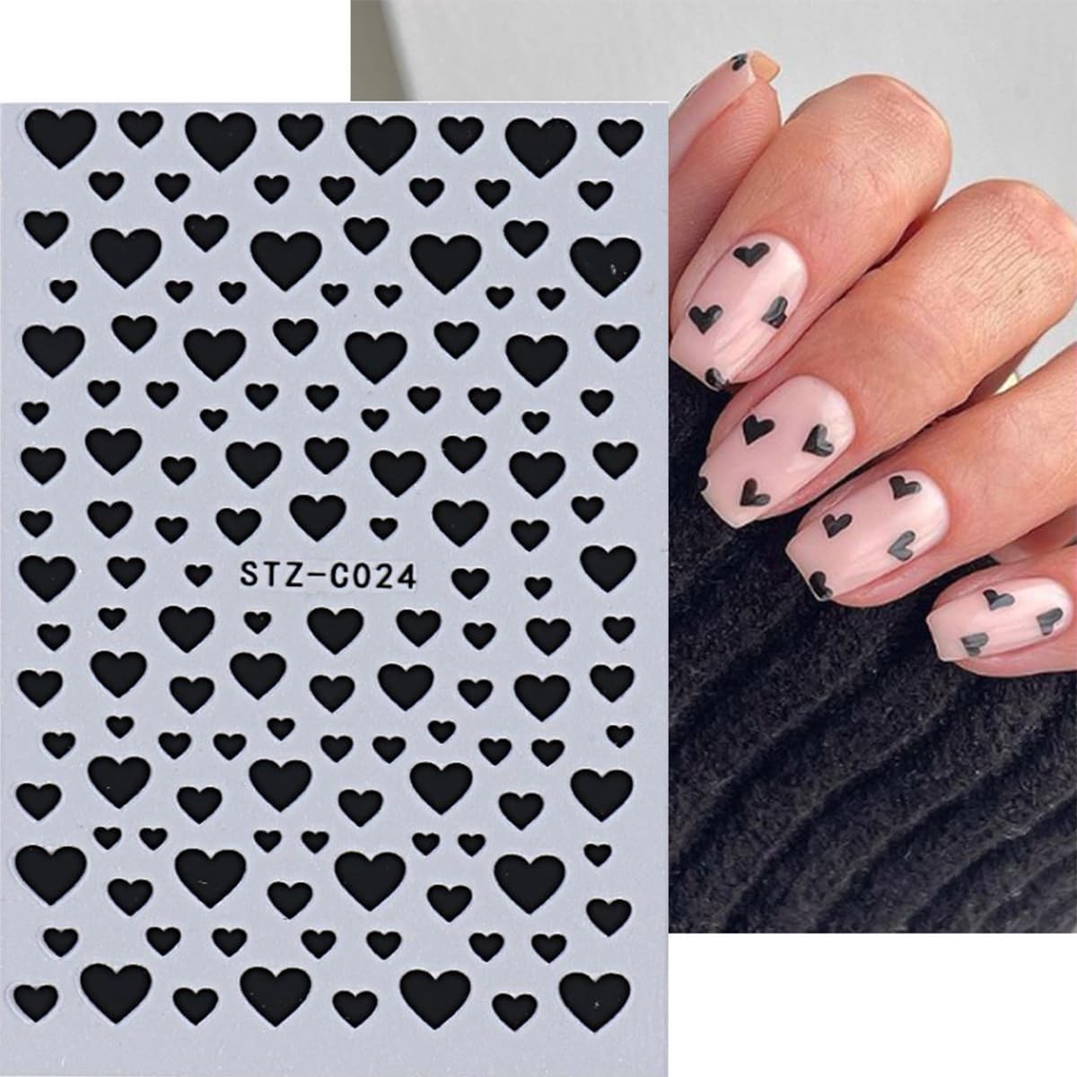Multi-colored 3D nail art stickers for Valentine manicure