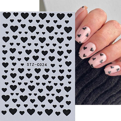 Multi-colored 3D nail art stickers for Valentine manicure