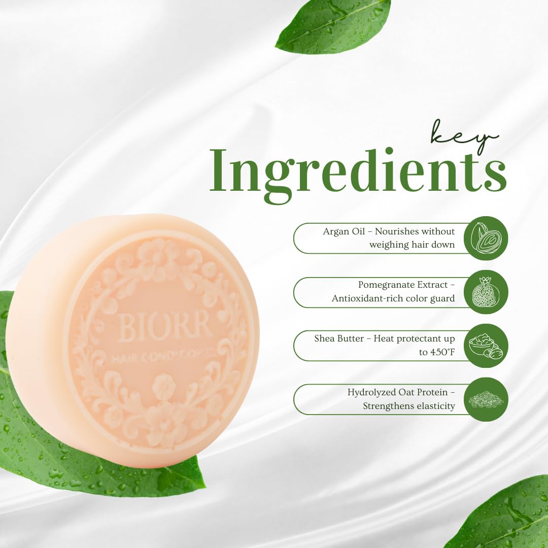 BIORR sulfate-free protein-rich solid conditioner bar for hair repair