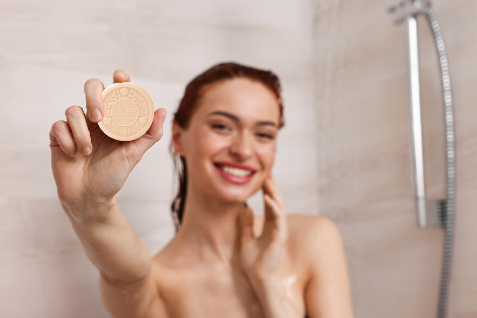 BIORR premium hair ritual solid conditioner bar close-up view