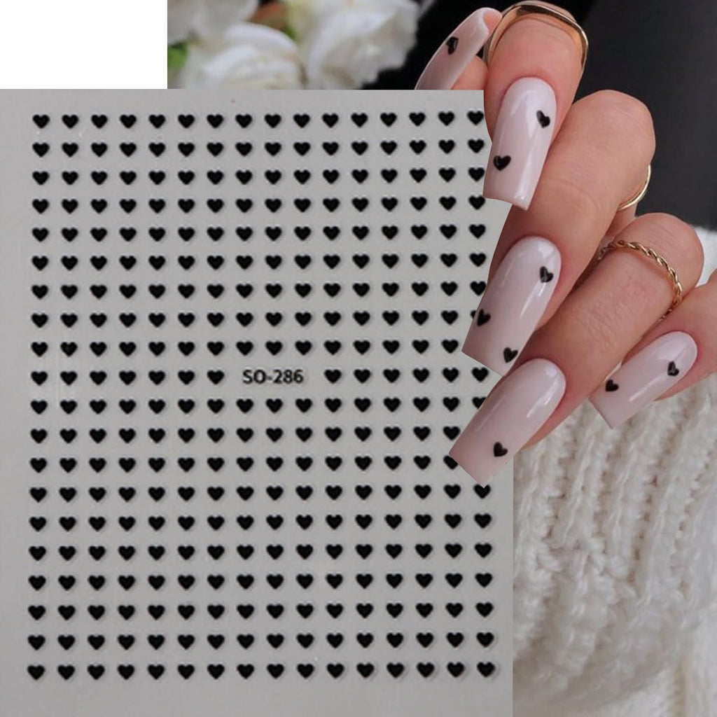 BSBTBZ Valentine day nail stickers applied on glossy nude nails