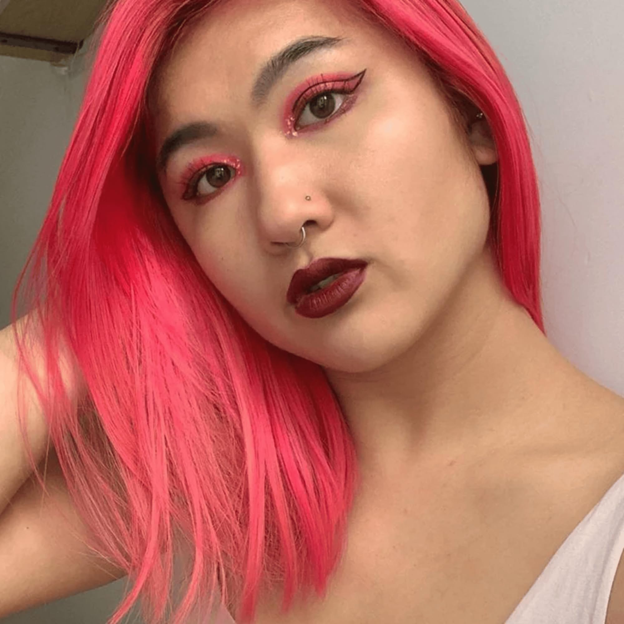 Overtone extreme pink coloring conditioner texture close up