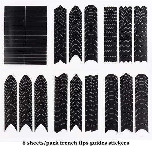 Fcozpjk nail art stencils with variety of wave and v-shapes