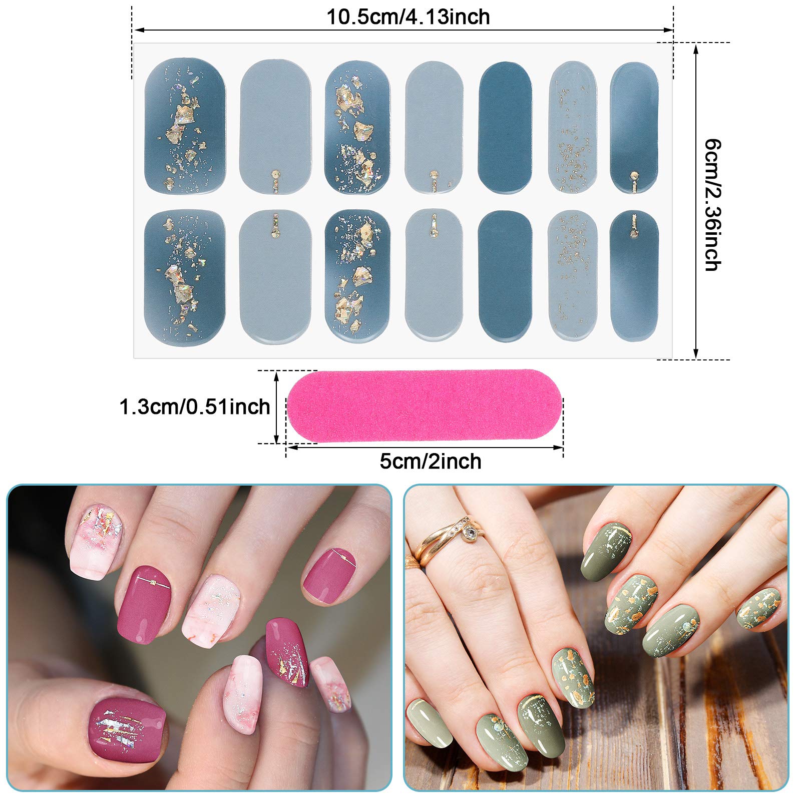 Ten sheets of Maitys DIY self-adhesive nail art polish strips