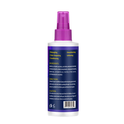Premium anti yellow color correcting purple conditioner spray back label details