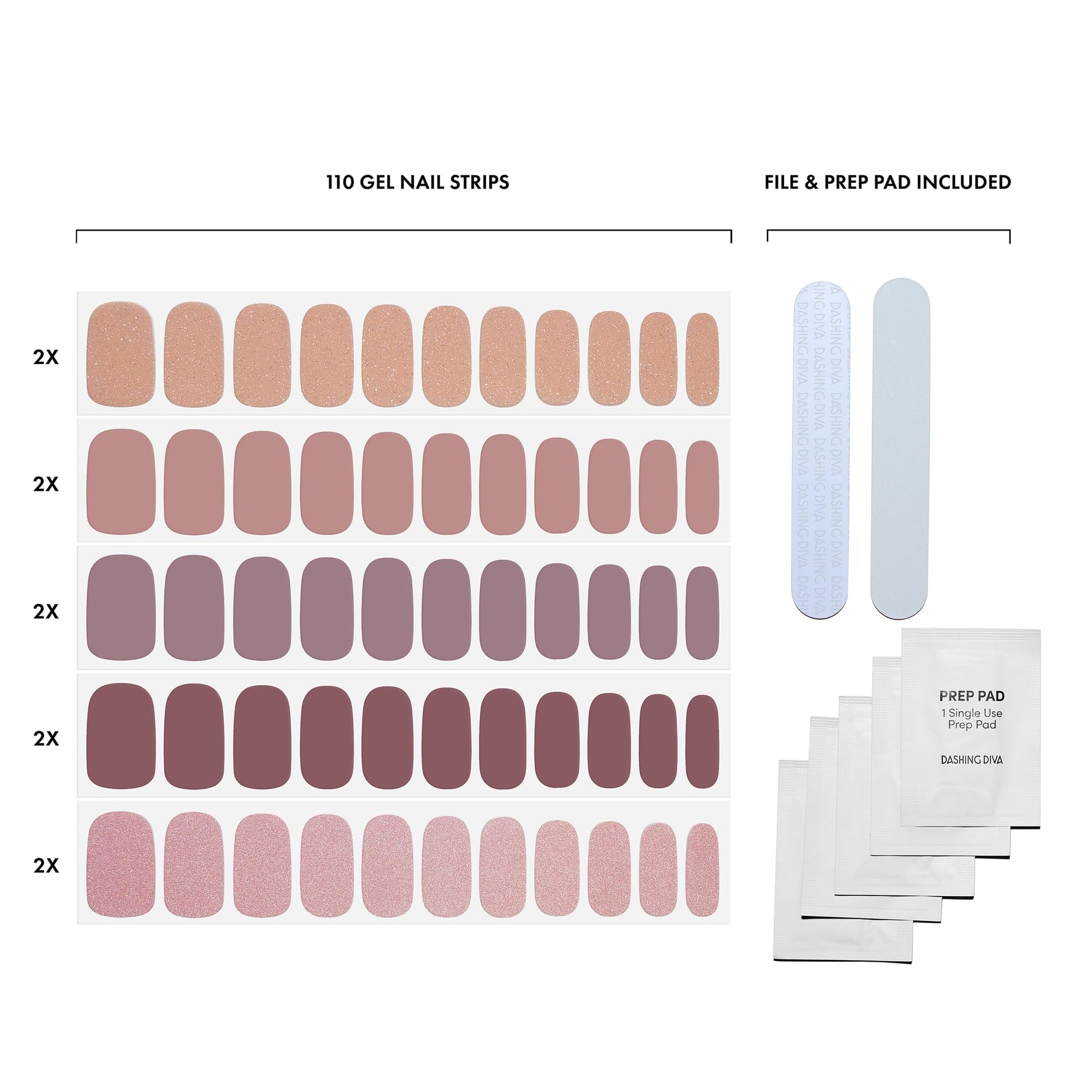 Close up of Dashing Diva Best of Nudes nail wraps texture