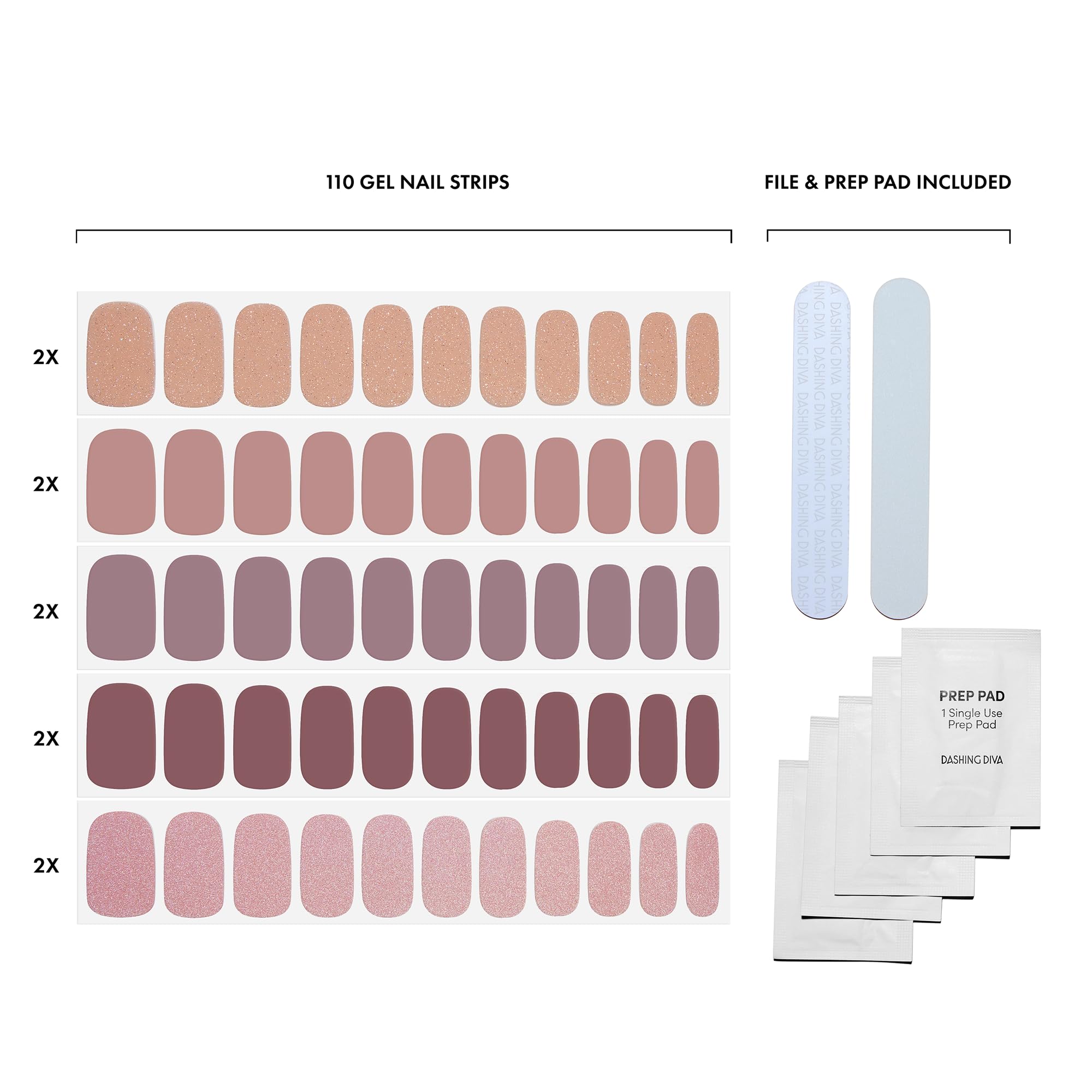 Close up of Dashing Diva Best of Nudes nail wraps texture