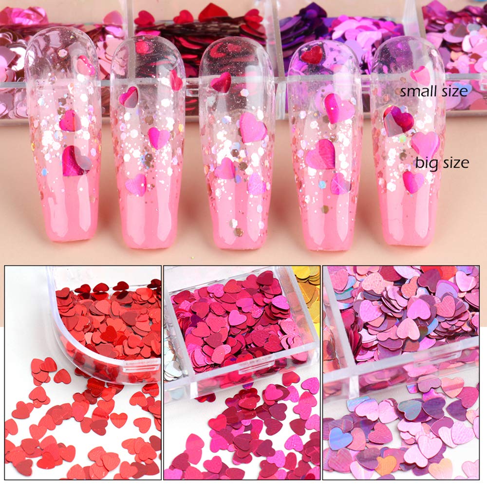 SeBeauty colorful heart sequins organized in storage container