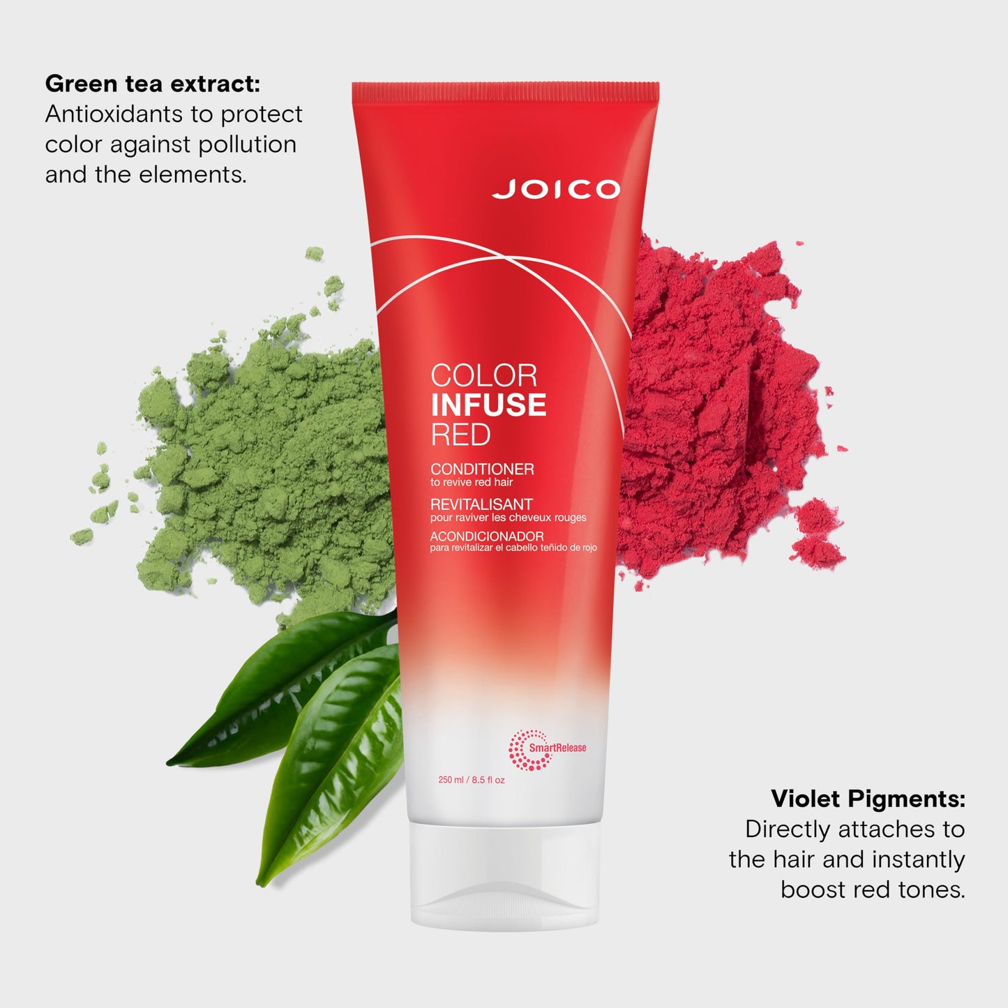 Back label of Joico color refresh red hair conditioner showing ingredients list and usage directions