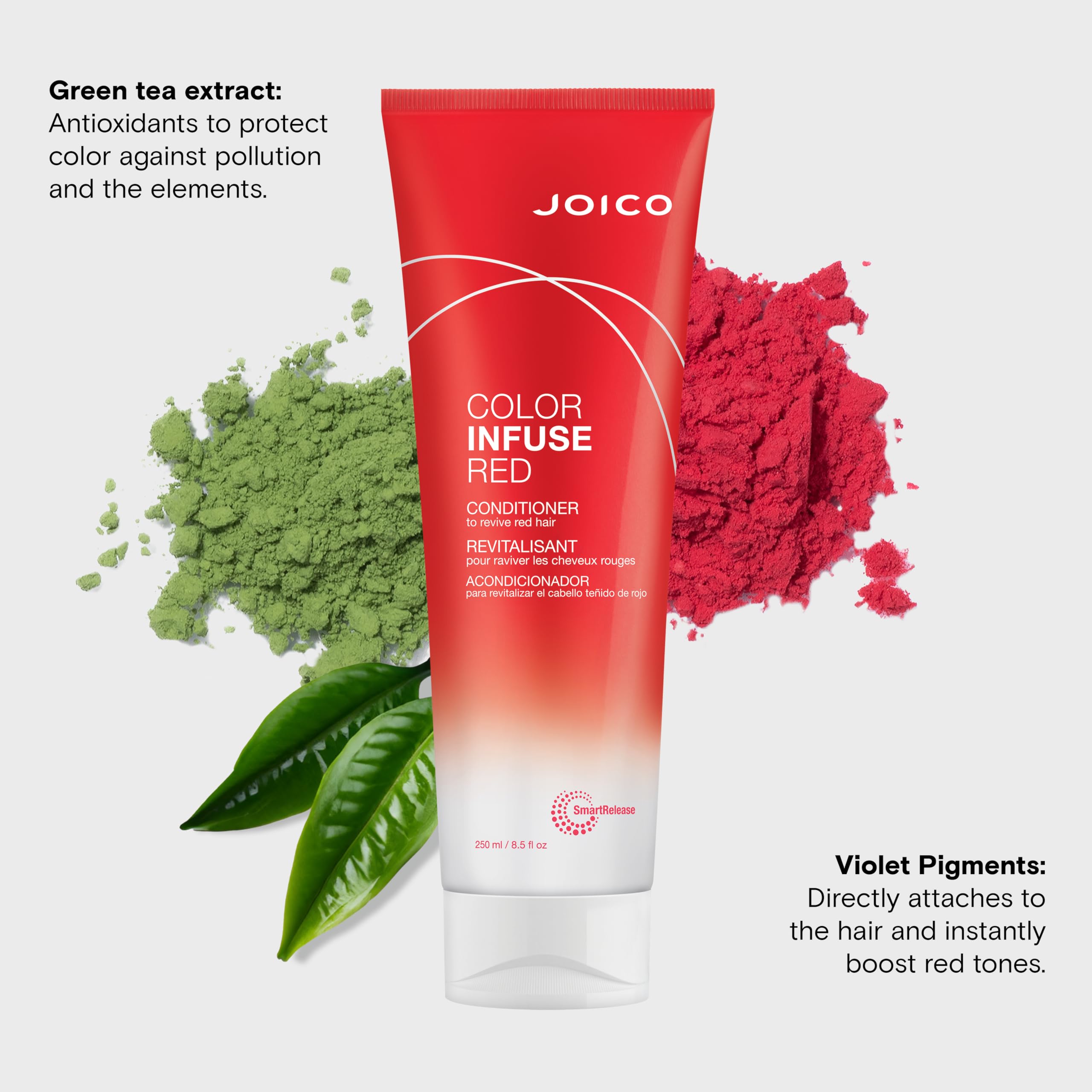Back label of Joico color refresh red hair conditioner showing ingredients list and usage directions
