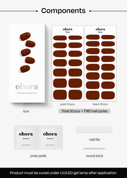 Side profile of Ohora nail kit including prep pads and file
