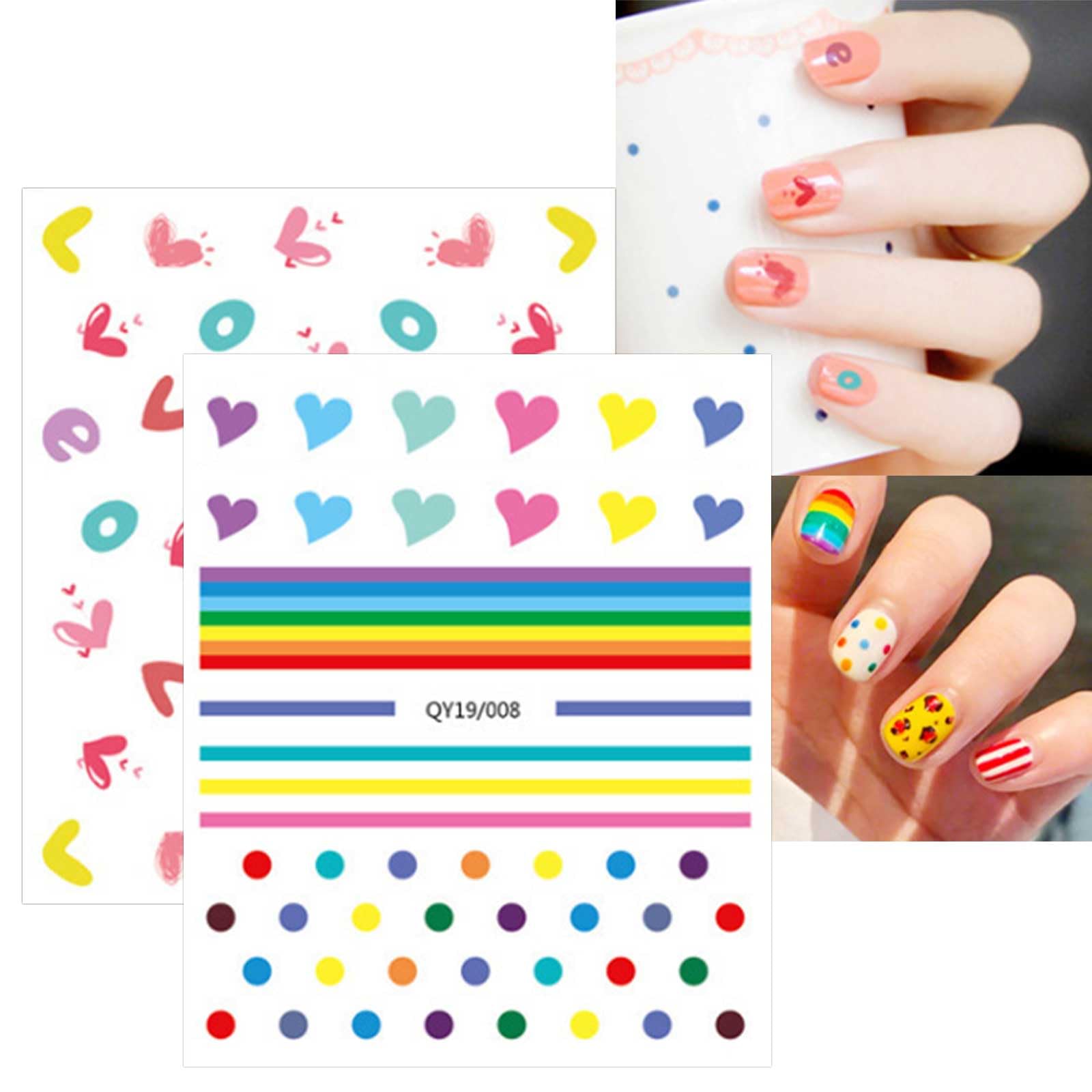 Collection of 14 sheets of Jmeowio nail decoration accessories
