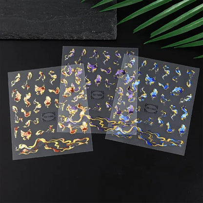 Instructions for using self-adhesive 3D nail art stickers