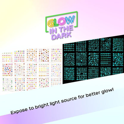 Glow in the dark effect demonstration of nail stickers