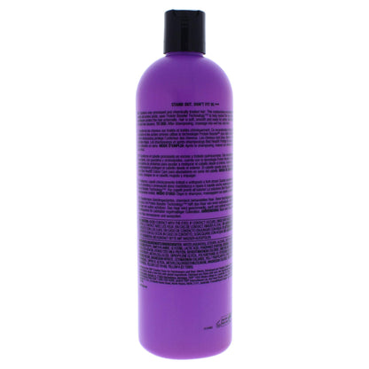 Back view of TIGI Bed Head 750ml deep conditioning protein mask showing ingredients list and usage directions