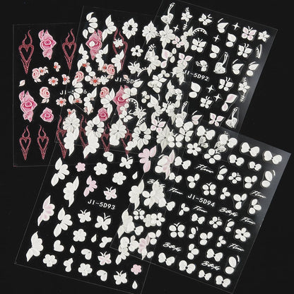Professional manicure decor using Thr3e Strokes nail stickers