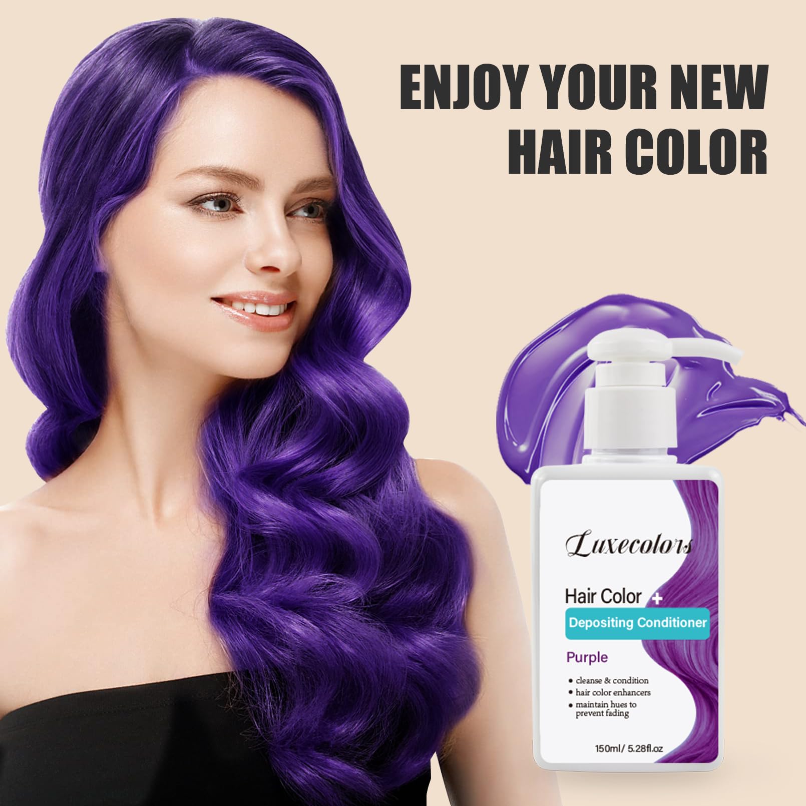 Luxecolors purple color depositing conditioner texture and application instructions