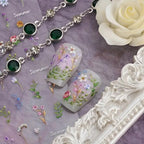 Close up of botanical leaf plant nail art decals on sheet