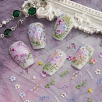 Raised textured floral nail stickers for salon and home use
