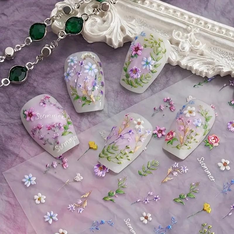 5D self adhesive manicure sliders for nail decoration