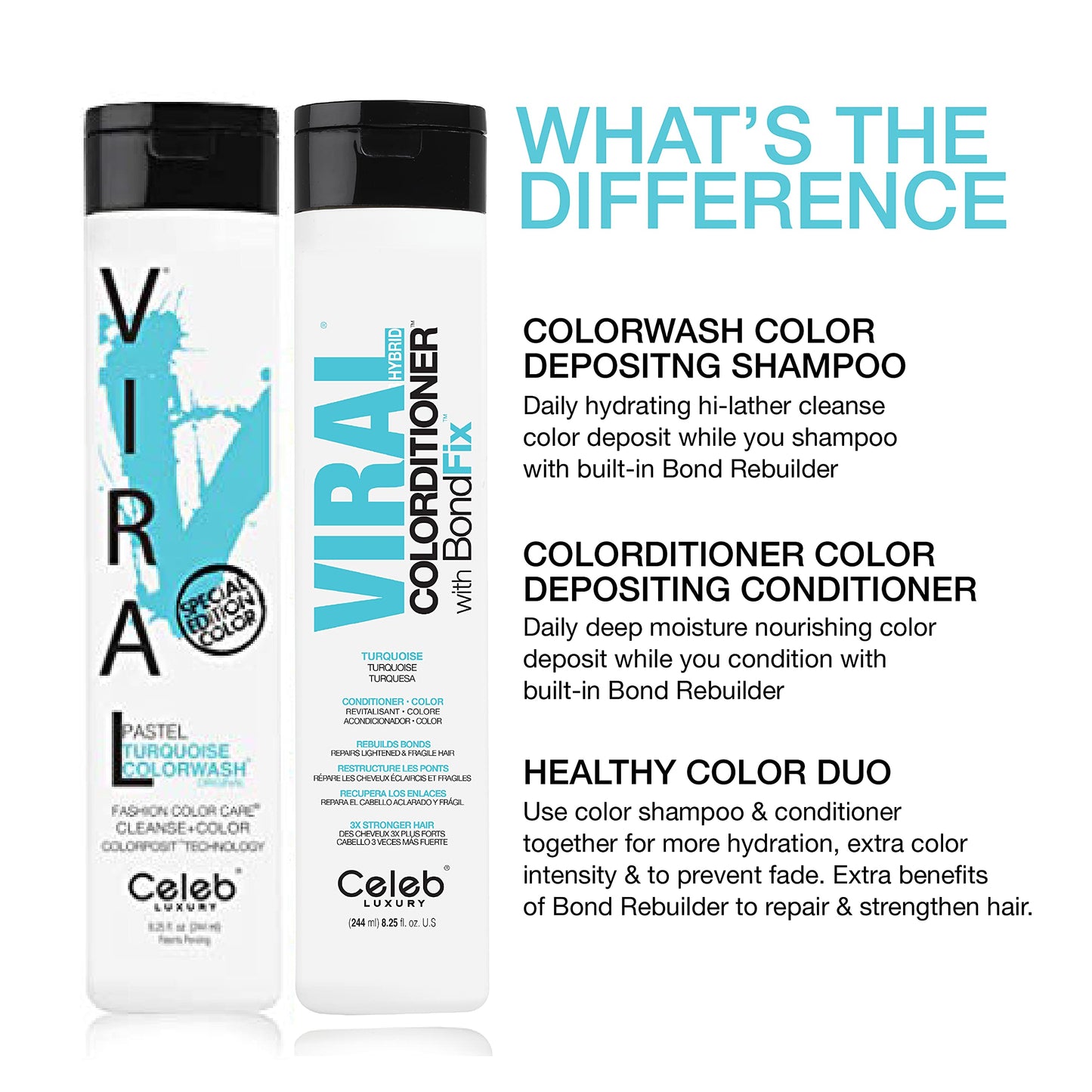 Side view of Celeb Luxury Viral hair product container showcasing the size and clear product identification details.