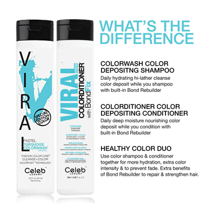 Side view of Celeb Luxury Viral hair product container showcasing the size and clear product identification details.
