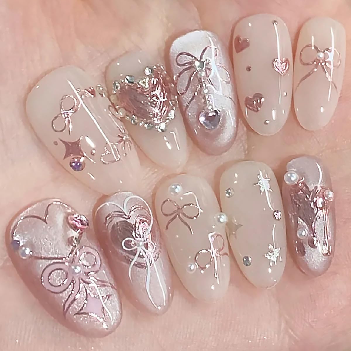 Self-adhesive romantic nail stickers sheet layout