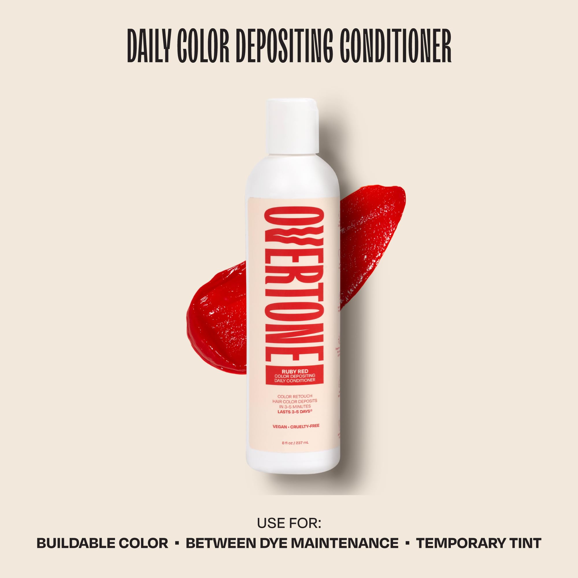 Overtone moisturizing temporary hair dye conditioner for reducing color fading