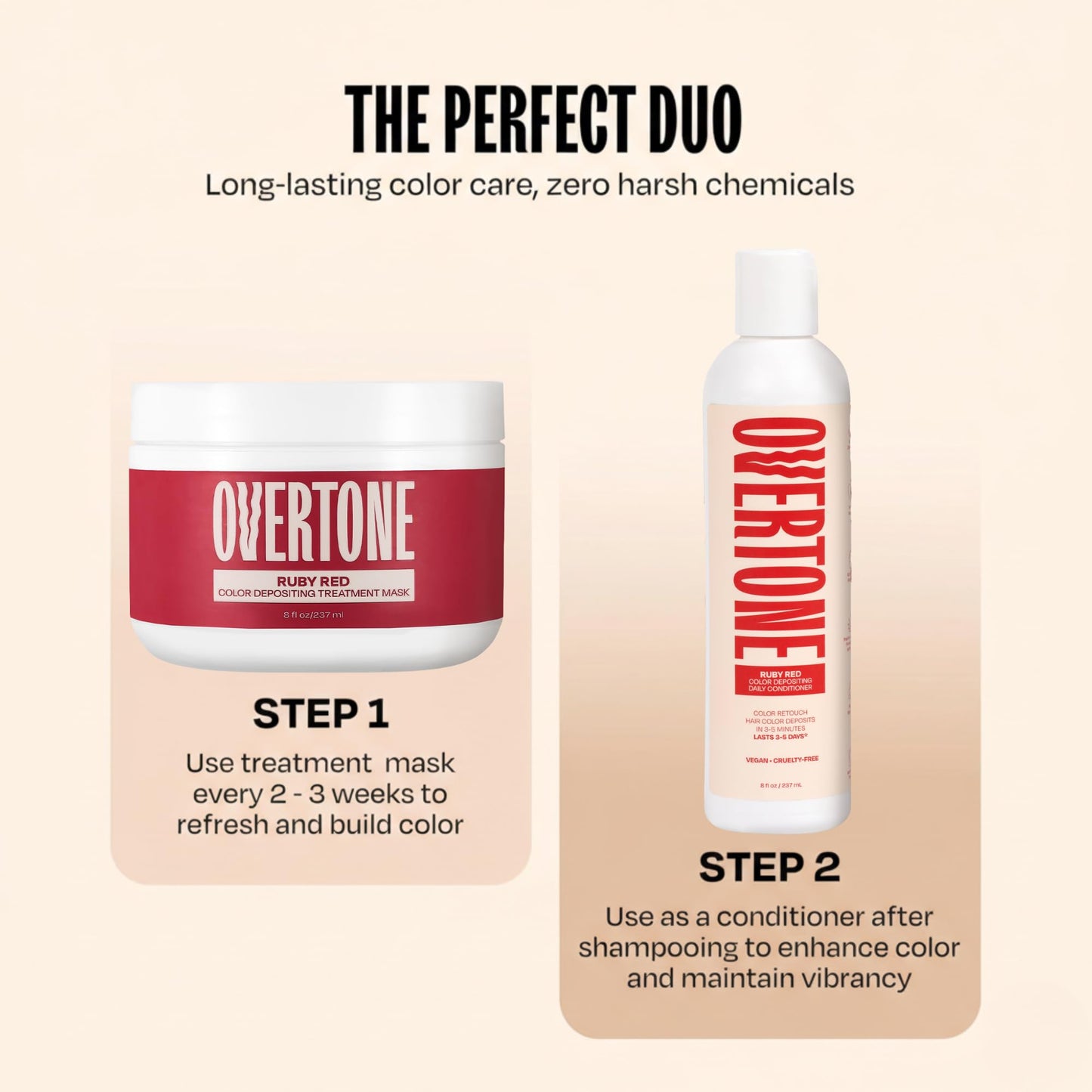 Overtone sulfate free and paraben free hair coloring conditioner product label view