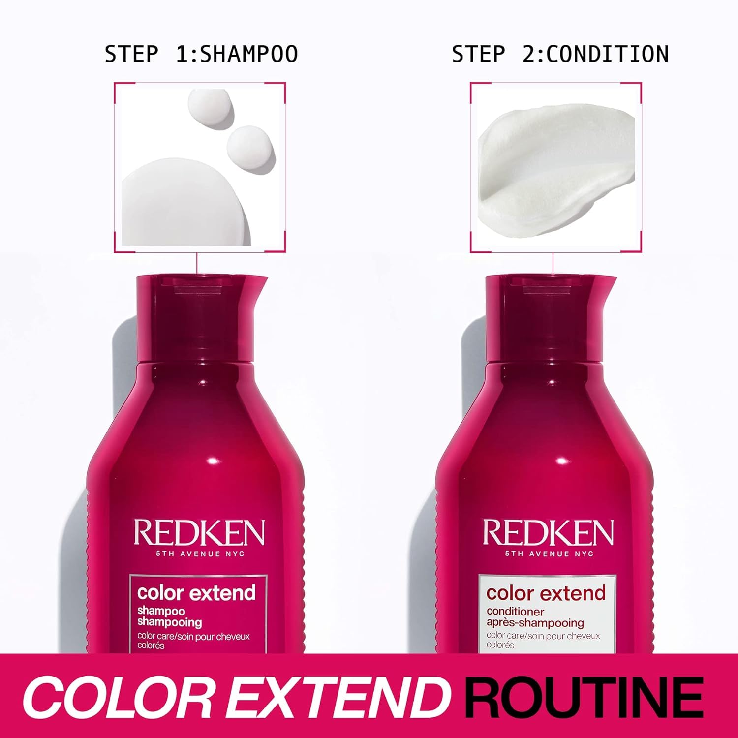 USA imported Redken Color Extend Conditioner premium packaging for vibrant hair shine.