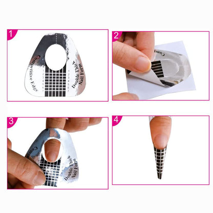 Durable thick paper quality of VNC nail extension forms.