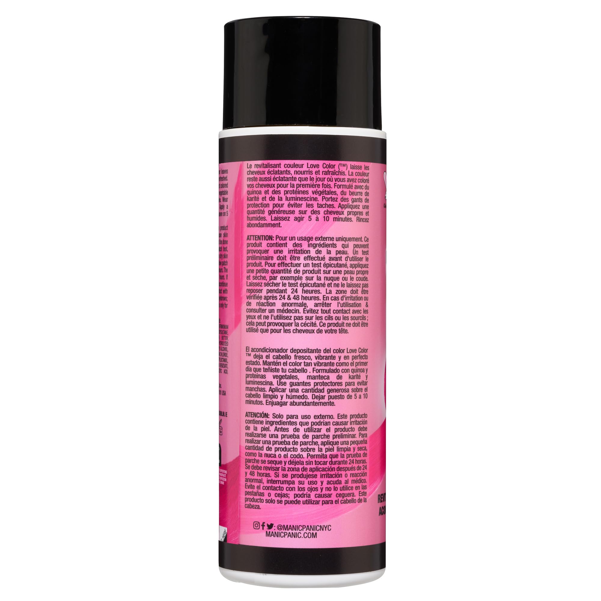 Manic Panic neon pink hair color refreshing conditioner packaging details