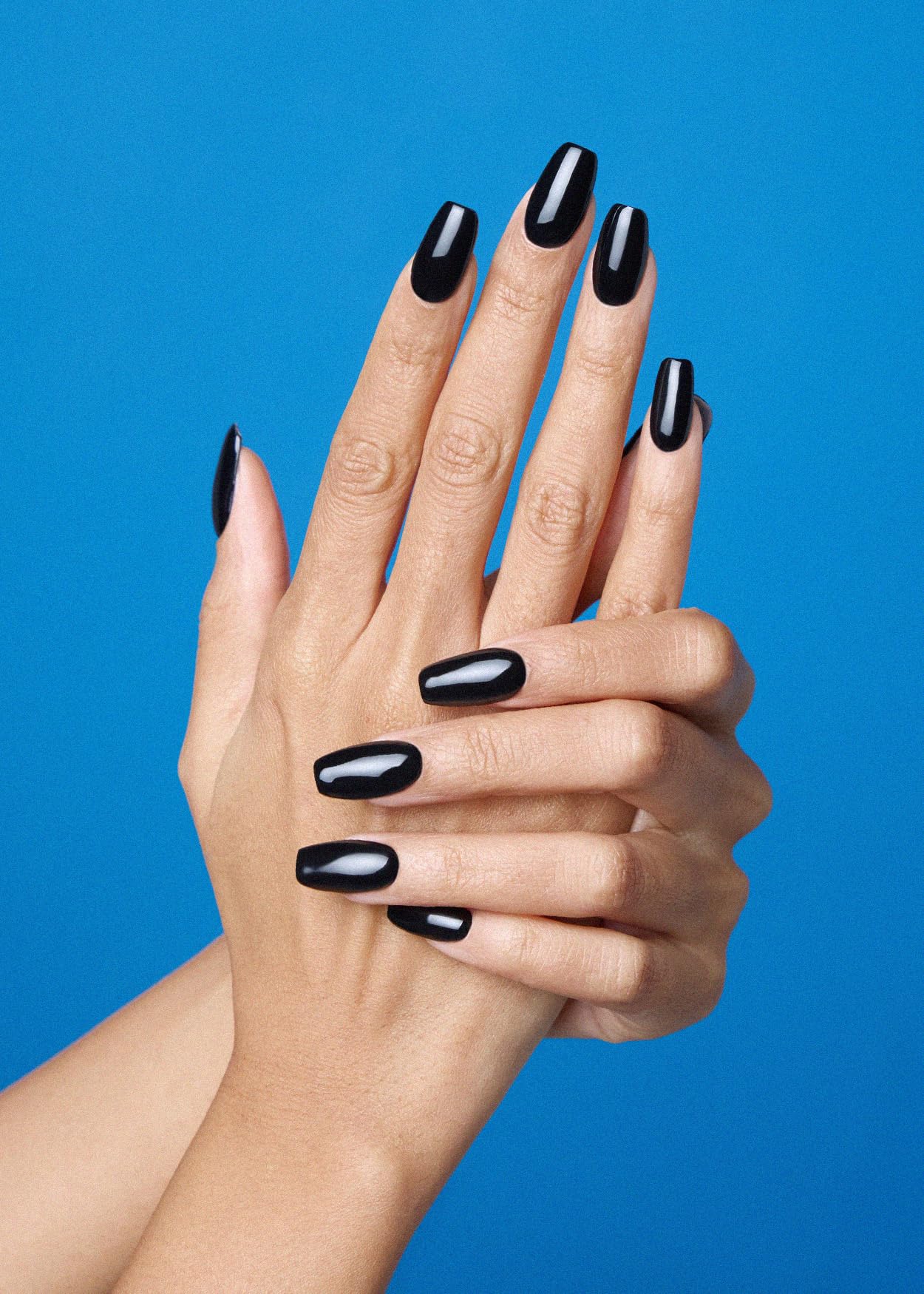 Ohora N Onyx gel nail strips applied on fingernails close up