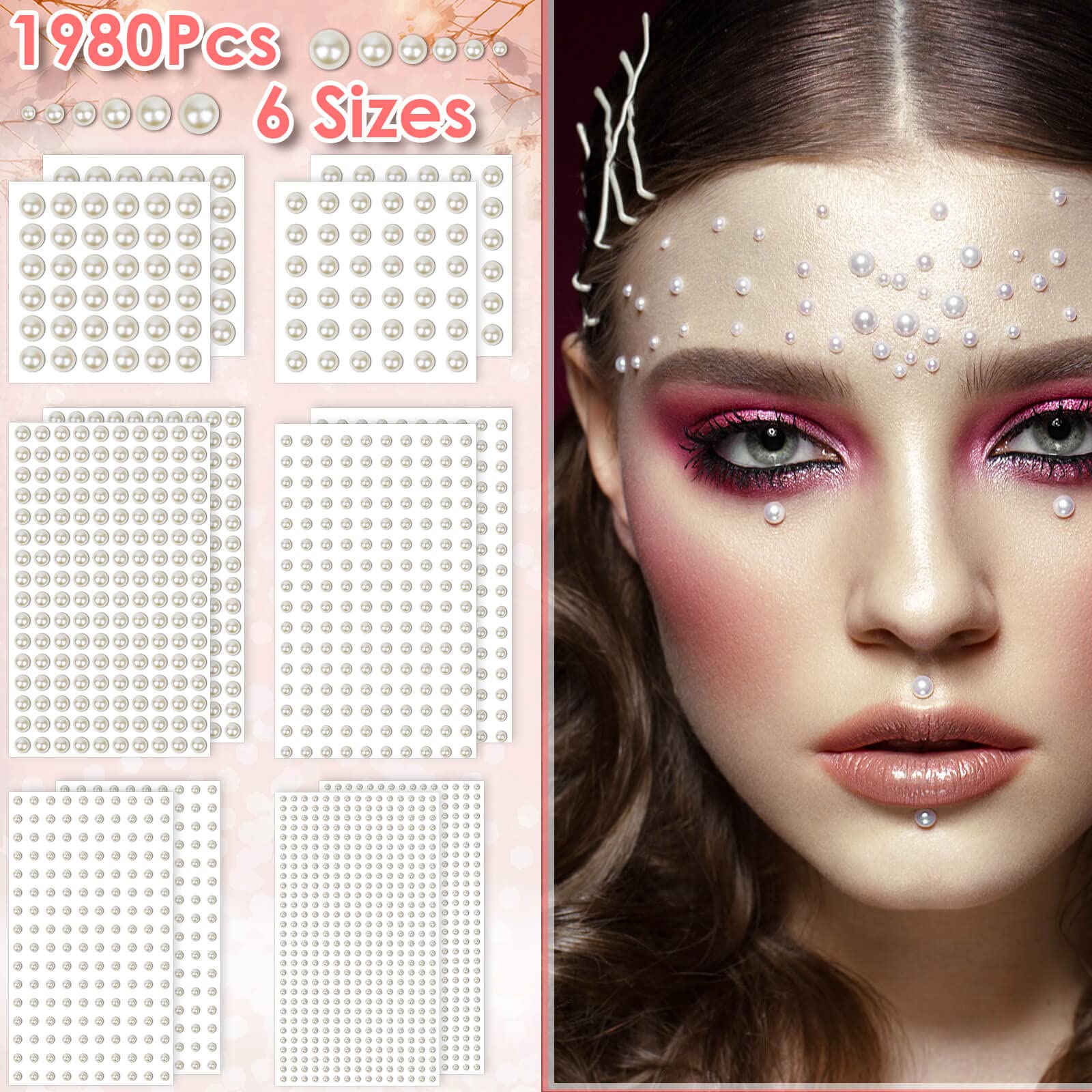 Shynek pearl stickers assorted sizes on 12 sheets