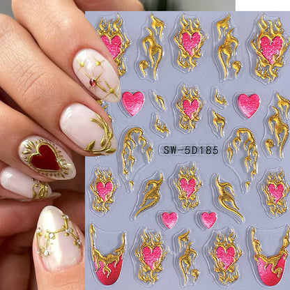 Assorted gothic and celestial nail art decal collection