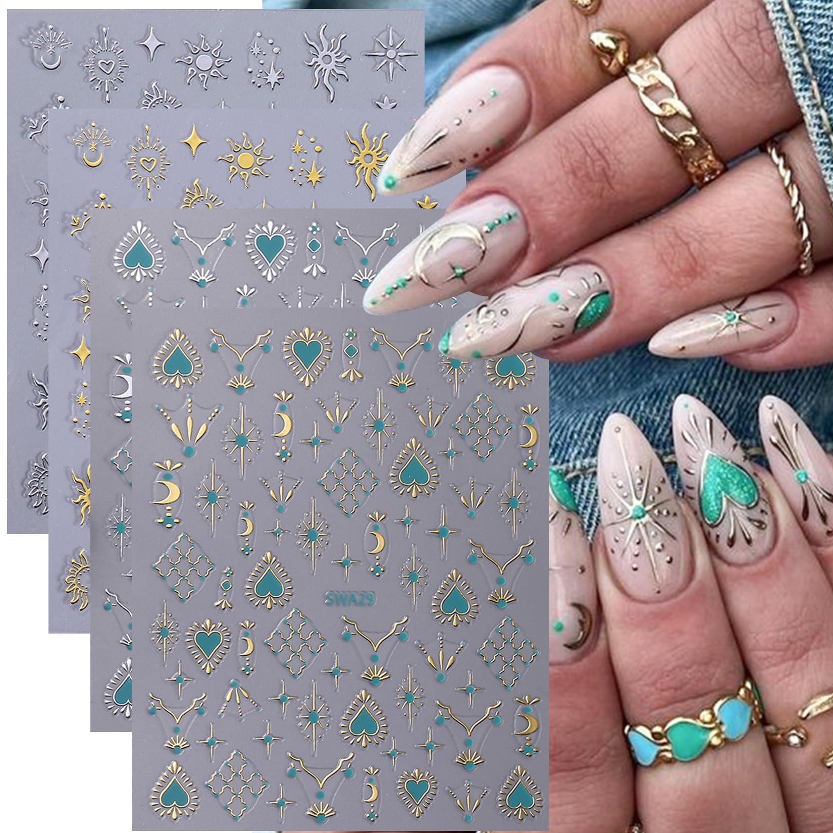 High quality self adhesive nail art sticker sheets