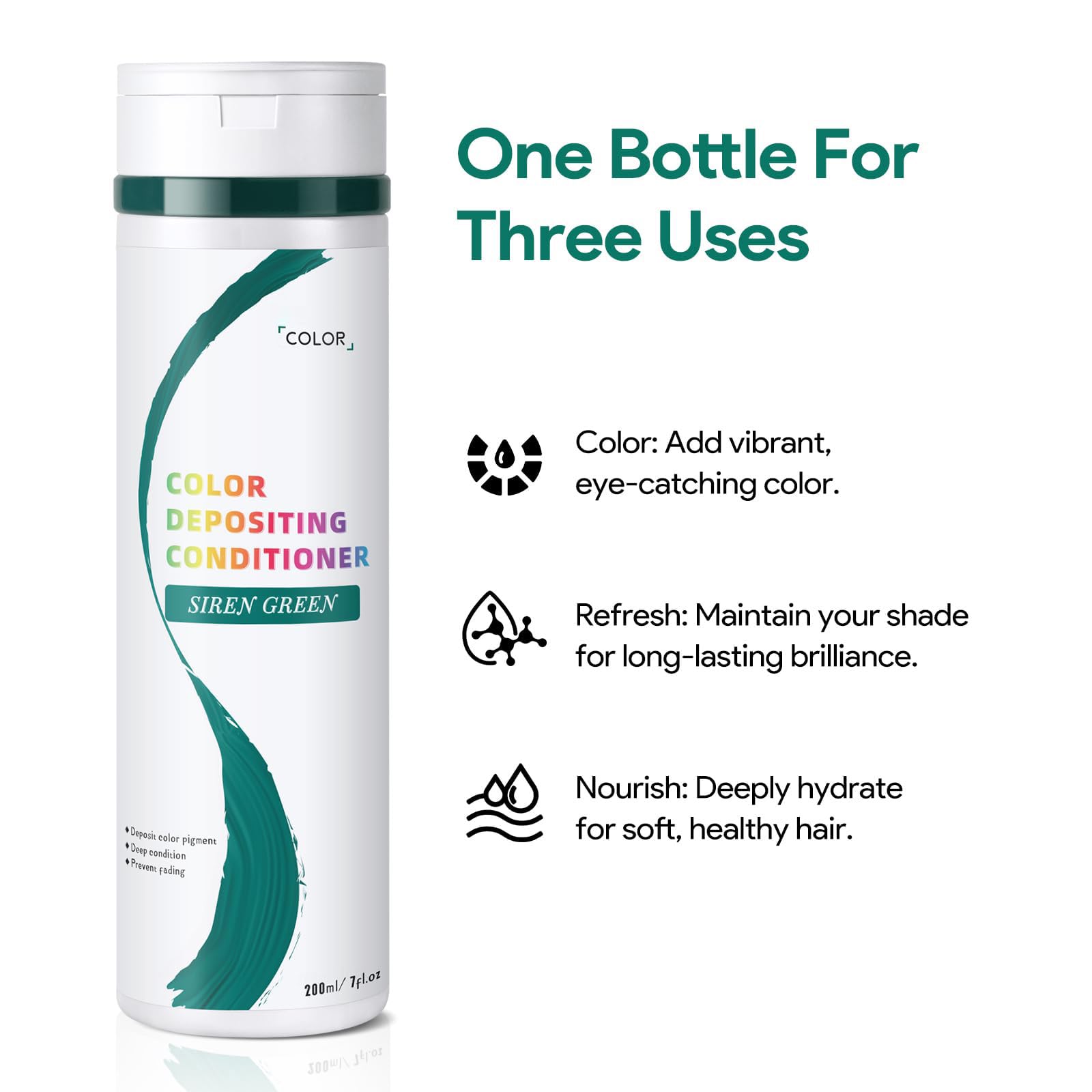 Semi permanent hair dye conditioner showing the seven ounce packaging label